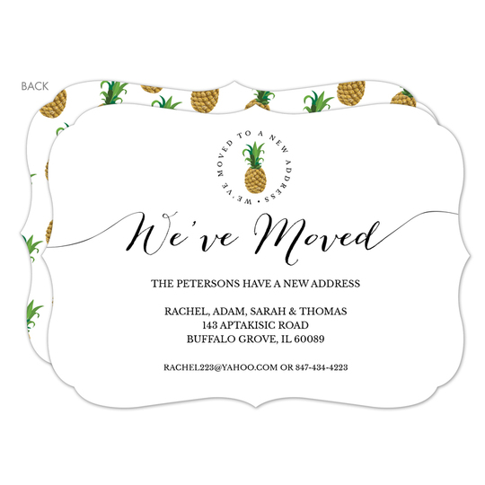 White Pineapple Moving Announcements